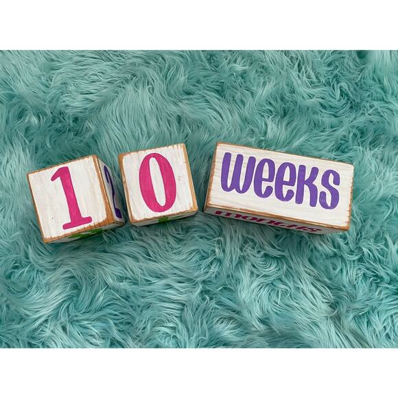 Age Number Photo Blocks Solid Wood - Picture 1 of 4